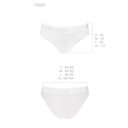 Трусики з мереживом та широкою гумкою Passion PANTIES White