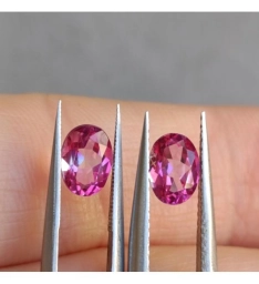 Натуральные розовые топазы пара овал 7*5.1мм